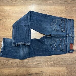 Men's Levi’s Red Dark Blue Slim Boot Jeans - Classic Denim 33 x 32